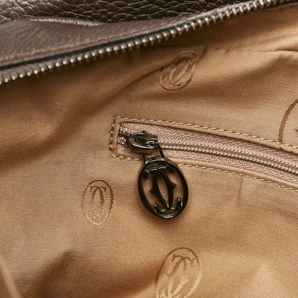 カルティエ マルチェロ ハンドバッグ ショルダーバッグ 2WAY ブラウン レザー レディース CARTIER 【中古】