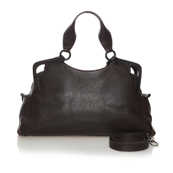 カルティエ マルチェロ ハンドバッグ ショルダーバッグ 2WAY ブラウン レザー レディース CARTIER 【中古】