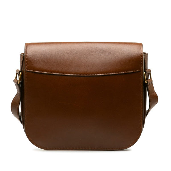 サンローラン アンティークゴールド金具 斜め掛け ショルダーバッグ 532985 ブラウン レザー レディース SAINT LAURENT 【中古】