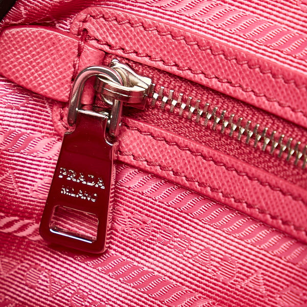 プラダ ポコノ 斜め掛け ショルダーバッグ ピンク ナイロン レザー レディース PRADA 【中古】