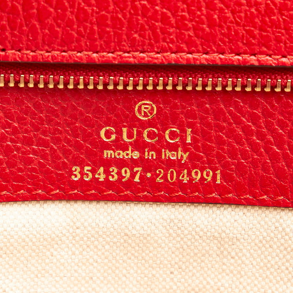 グッチ スウィング ラージ トートバッグ 354397 レッド レザー レディース GUCCI 【中古】