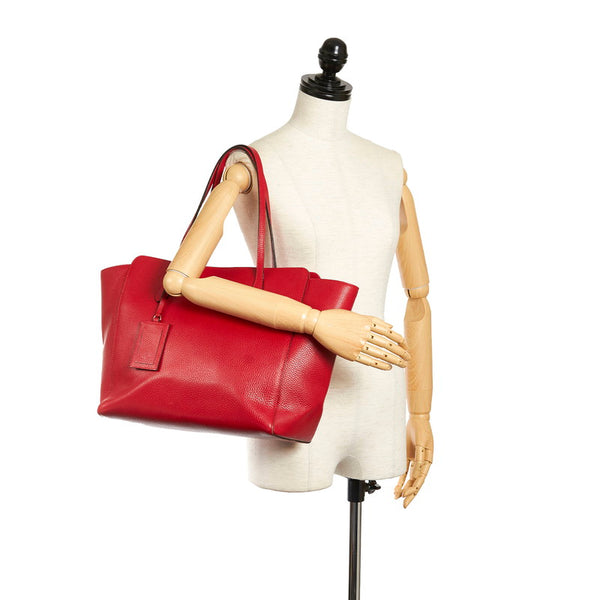 グッチ スウィング ラージ トートバッグ 354397 レッド レザー レディース GUCCI 【中古】