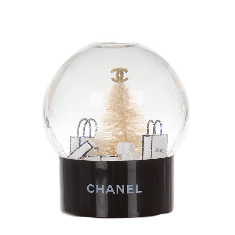 シャネル ショッパーモチーフ ノベルティ 2012年 クリア ブラック  ガラス プラスチック スノードーム レディース CHANEL 【中古】
