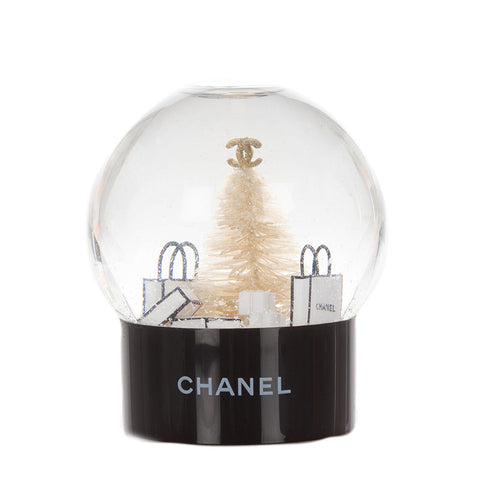 シャネル ショッパーモチーフ ノベルティ 2012年 クリア ブラック  ガラス プラスチック スノードーム レディース CHANEL 【中古】