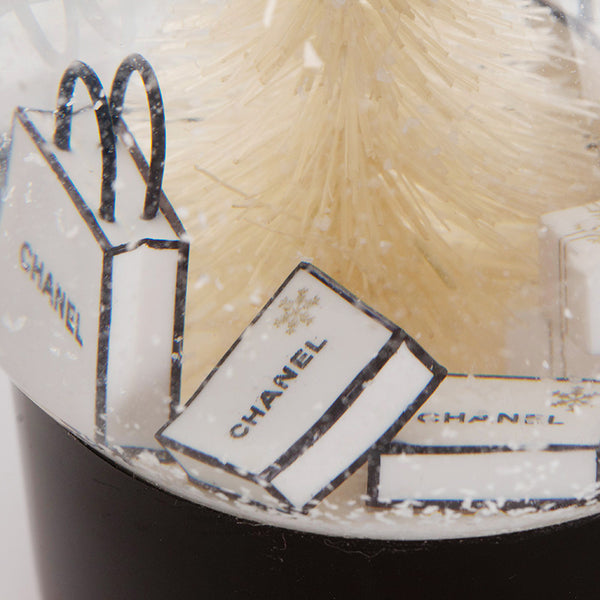 シャネル ショッパーモチーフ ノベルティ 2012年 クリア ブラック  ガラス プラスチック スノードーム レディース CHANEL 【中古】