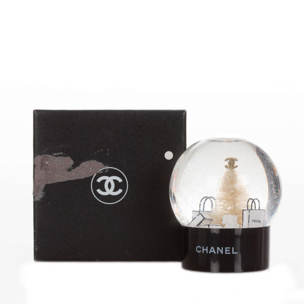シャネル ショッパーモチーフ ノベルティ 2012年 クリア ブラック  ガラス プラスチック スノードーム レディース CHANEL 【中古】