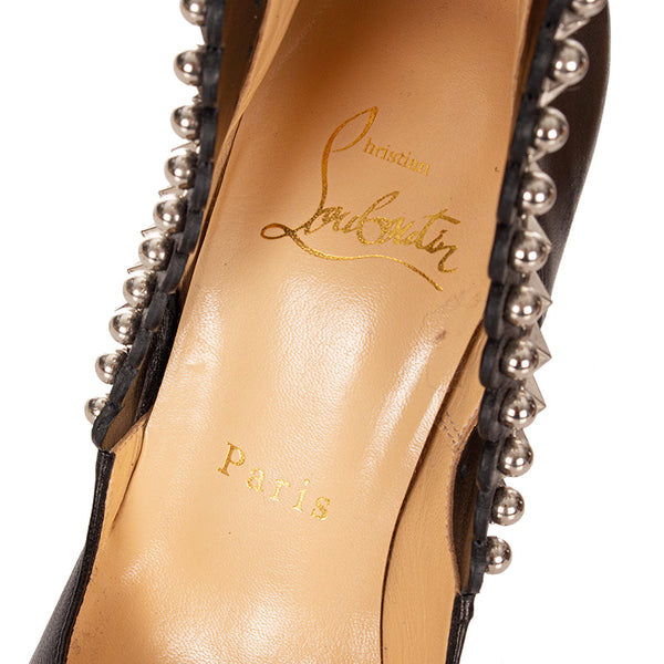 クリスチャンルブタン スタッズ パンプス ブラック レザー レディース Christian Louboutin 【中古】