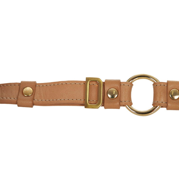 ドルチェアンドガッバーナ ベージュ ゴールド レザー ロゴモチーフ チョーカー レディース DOLCE&GABBANA 【中古】