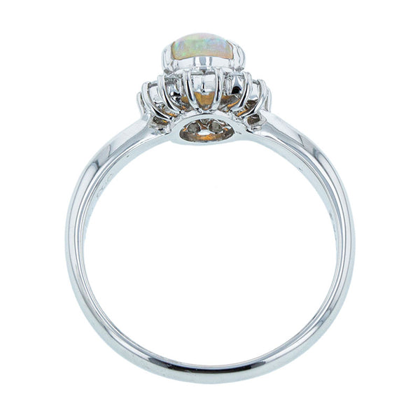 Pt900 プラチナ オパール0.63ct ダイヤ0.20ct リング 指輪 レディース 13.5号 【中古】