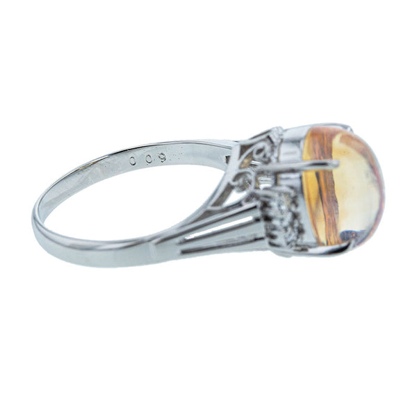 Pt900 プラチナ ウオーターオパール3.06ct ダイヤ0.09ct リング 指輪 レディース 13.5号 【中古】
