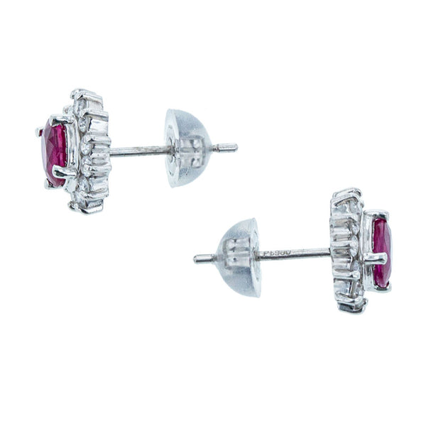 Pt900 プラチナ ルビー ダイヤ0.36ct ピアス レディース 【中古】