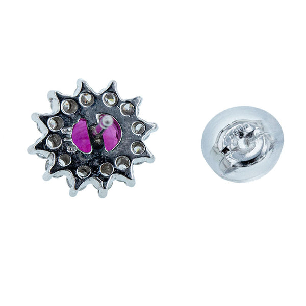 Pt900 プラチナ ルビー ダイヤ0.36ct ピアス レディース 【中古】