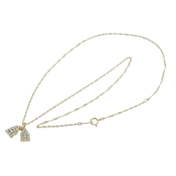 K18YG イエローゴールド ダイヤ0.52ct ネックレス レディース 【中古】