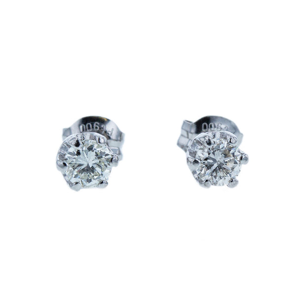 Pt900 プラチナ ダイヤ0.20ct×2ct 一粒 ピアス レディース 【中古】