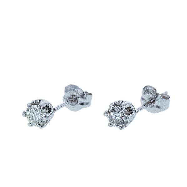 Pt900 プラチナ ダイヤ0.20ct×2ct 一粒 ピアス レディース 【中古】