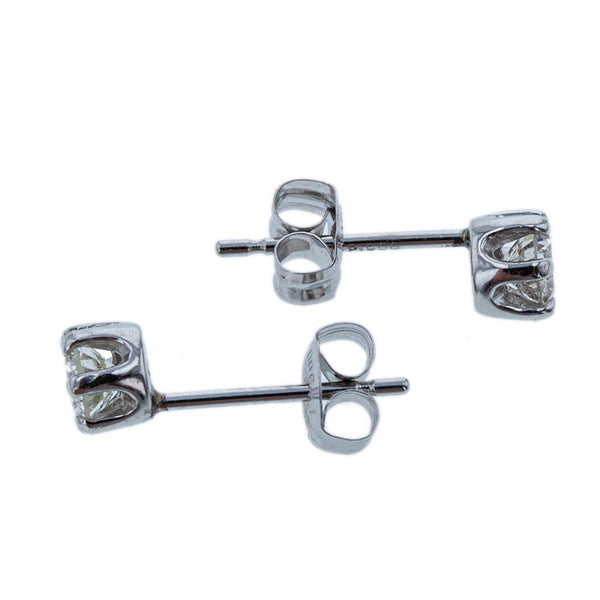 Pt900 プラチナ ダイヤ0.20ct×2ct 一粒 ピアス レディース 【中古】