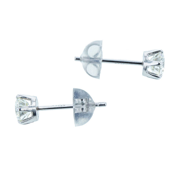 Pt900 プラチナ ダイヤ0.293ct ダイヤ0.287ct 一粒 ピアス レディース 【中古】