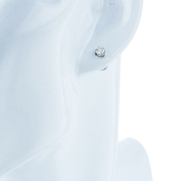 Pt900 プラチナ ダイヤ0.293ct ダイヤ0.287ct 一粒 ピアス レディース 【中古】