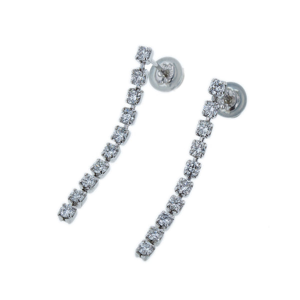 Pt900 プラチナ ダイヤ0.50ct×2 ピアス レディース 【中古】