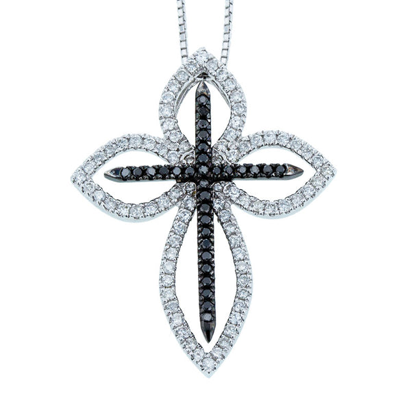 K18YG イエローゴールド ダイヤ0.57ct クロスモチーフ ネックレス レディース 【中古】