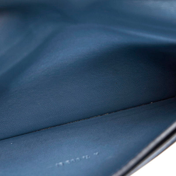 エルメス ドゴン ダークブルー レザー 長財布 レディース HERMES A刻印 【中古】