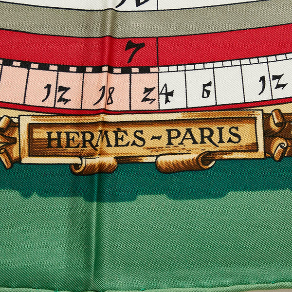 エルメス カレ90 DIES ET HORE 占星術 グリーン マルチ シルク スカーフ レディース HERMES 【中古】