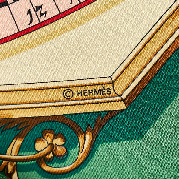 エルメス カレ90 DIES ET HORE 占星術 グリーン マルチ シルク スカーフ レディース HERMES 【中古】