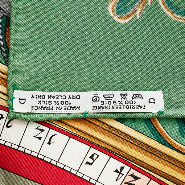 エルメス カレ90 DIES ET HORE 占星術 グリーン マルチ シルク スカーフ レディース HERMES 【中古】