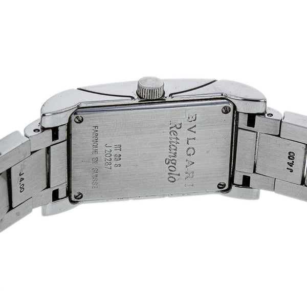 ブルガリ レッタンゴロ RT39S シルバー ステンレススチール 腕時計 レディース BVLGARI クオーツ ホワイト文字盤 【中古】