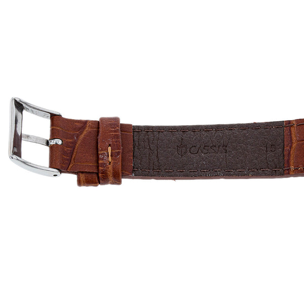 エルメス コンビ ブラウン レザー メッキ ステンレススチール 腕時計 レディース HERMES クオーツ ベージュ文字盤 【中古】