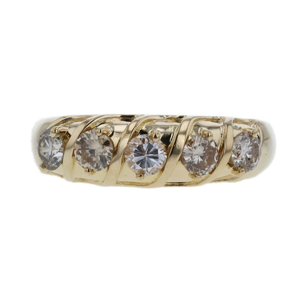 K18YG イエローゴールド ダイヤ0.57ct リング 指輪 レディース 10.5号 【中古】