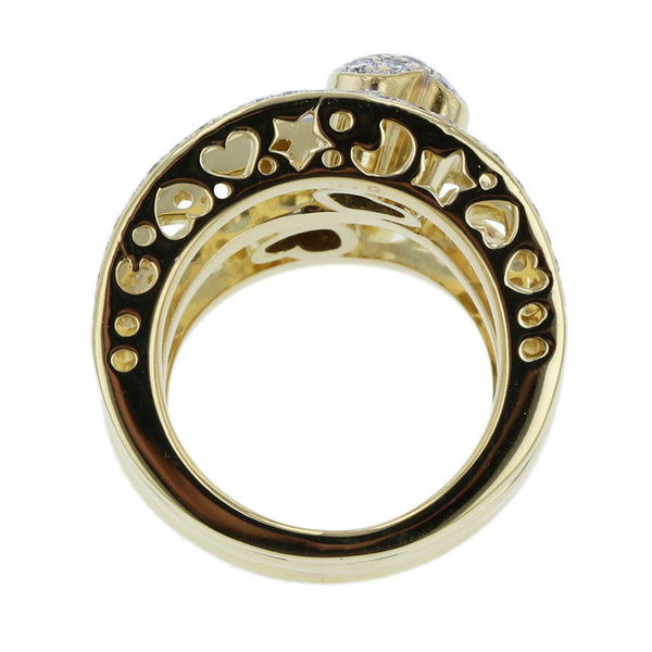 ポンテヴェキオ K18YG イエローゴールド ダイヤ1.19ct ハートモチーフ リング 指輪 レディース Ponte Vecchio 9号 【中古】