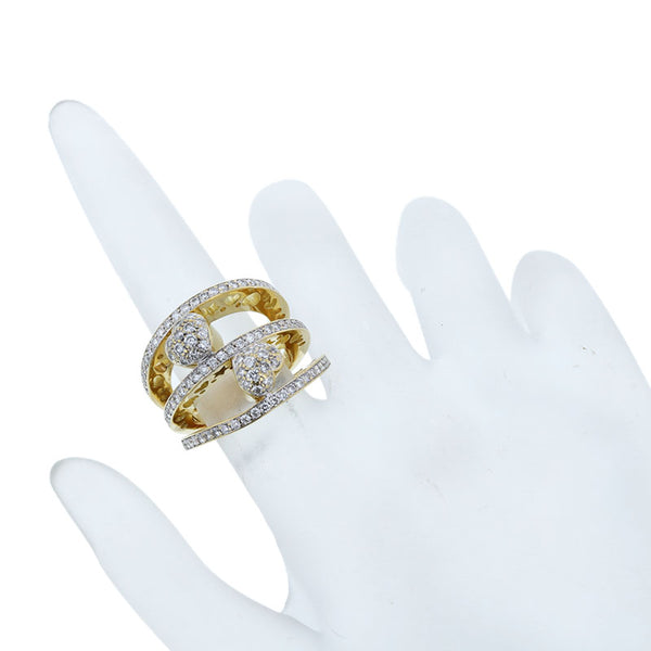 ポンテヴェキオ K18YG イエローゴールド ダイヤ1.19ct ハートモチーフ リング 指輪 レディース Ponte Vecchio 9号 【中古】