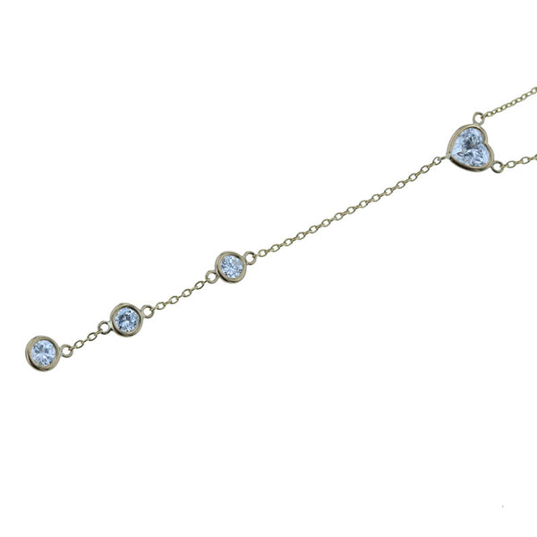 K18YG イエローゴールド ダイヤ0.70ct ハートモチーフ ネックレス レディース 【中古】