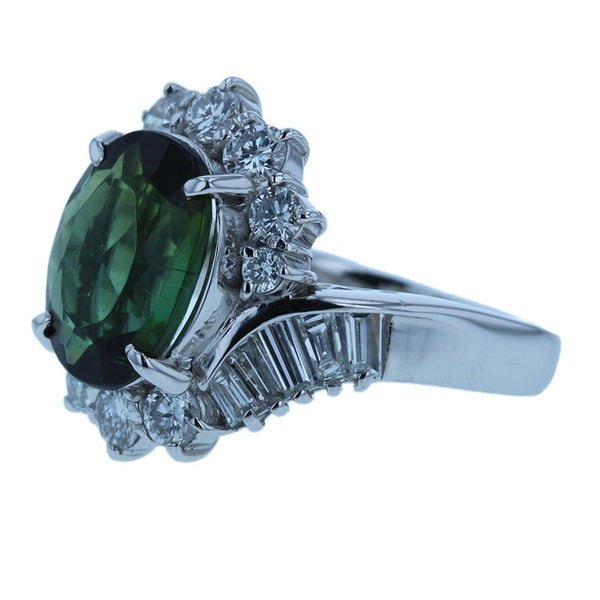 Pt900 プラチナ トルマリン2.90ct ダイヤ1.052ct リング 指輪 レディース 9.5号 【中古】