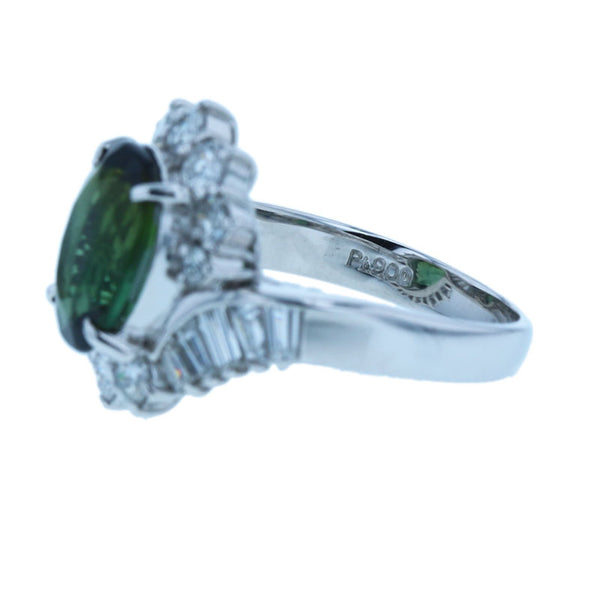 Pt900 プラチナ トルマリン2.90ct ダイヤ1.052ct リング 指輪 レディース 9.5号 【中古】