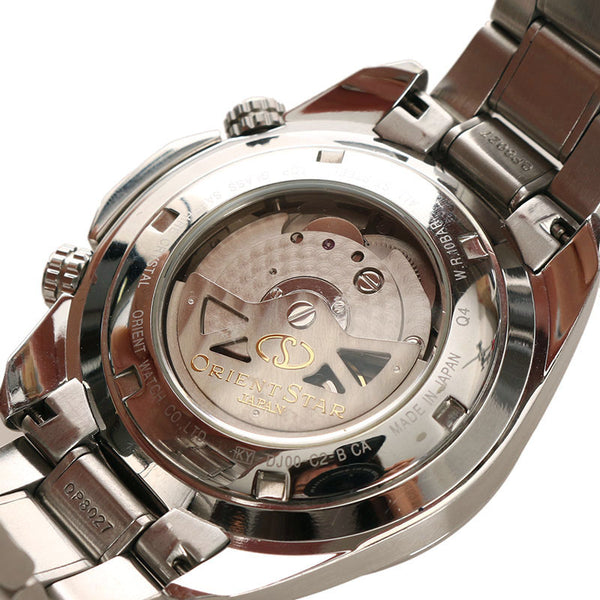 オリエント SDJ00001B0 GMT 裏スケルトン シルバー ステンレス 腕時計 メンズ ORIENT ブラック文字盤 【中古】