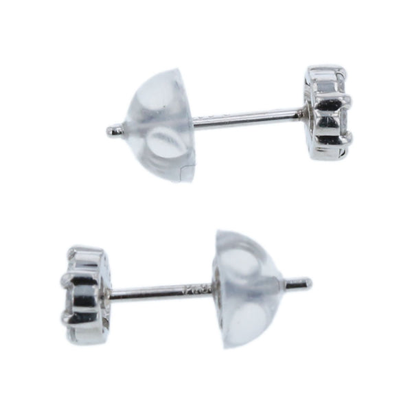 Pt900 プラチナ ダイヤ0.20ct フラワーモチーフ ピアス レディース 【中古】