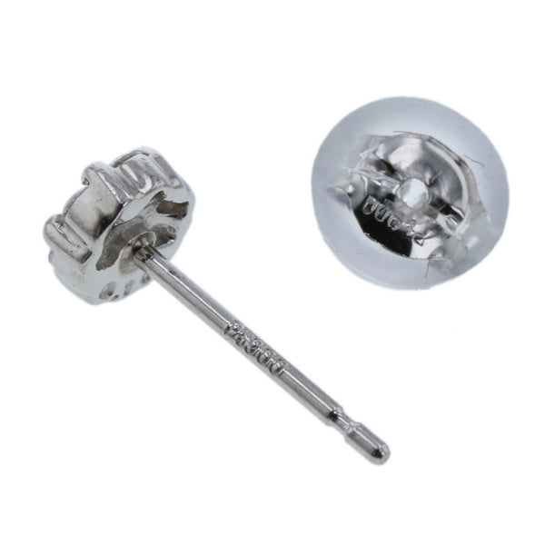 Pt900 プラチナ ダイヤ0.20ct フラワーモチーフ ピアス レディース 【中古】