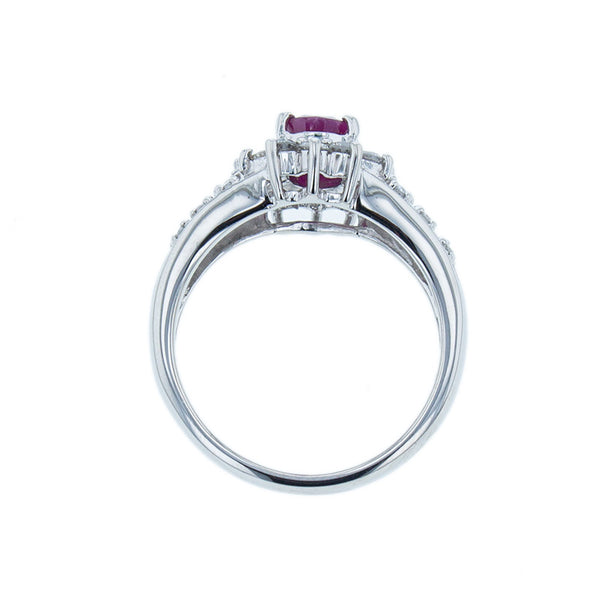Pt900 プラチナ ルビー0.90ct ダイヤ0.50ct リング 指輪 レディース 11.5号 【中古】