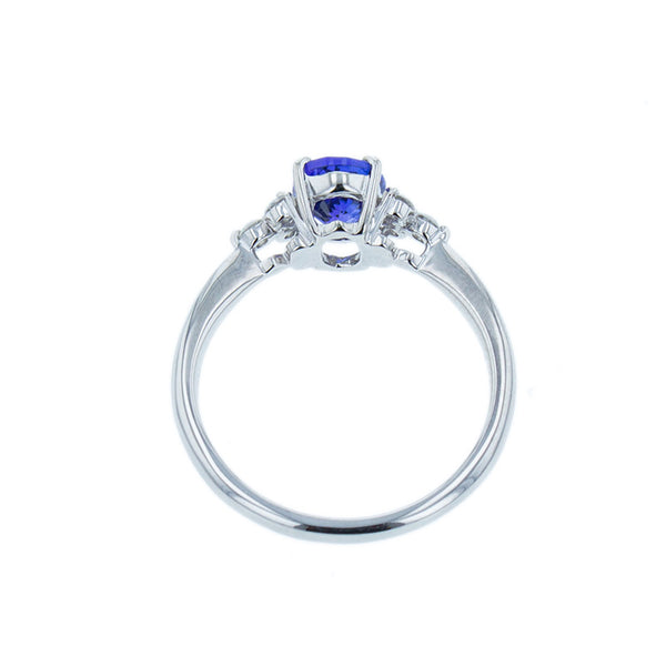 Pt900 プラチナ タンザナイト0.949ct ダイヤ0.16ct リング 指輪 レディース 11号 【中古】