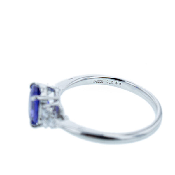 Pt900 プラチナ タンザナイト0.949ct ダイヤ0.16ct リング 指輪 レディース 11号 【中古】