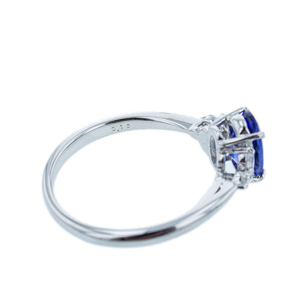 Pt900 プラチナ タンザナイト0.949ct ダイヤ0.16ct リング 指輪 レディース 11号 【中古】