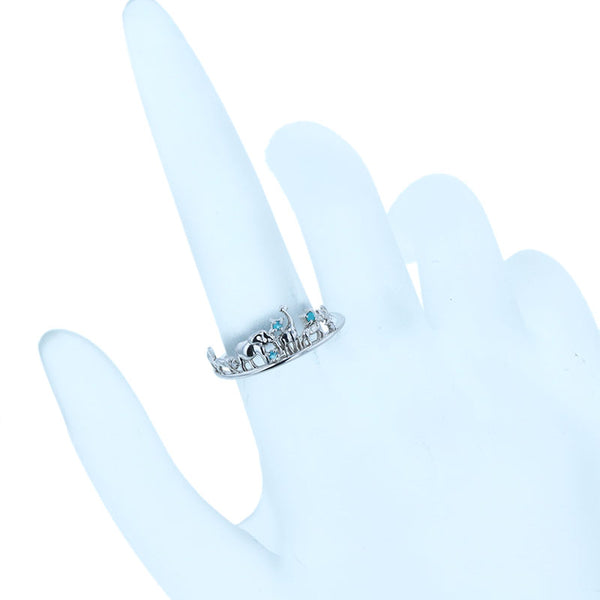 Pt900 プラチナ パライバトルマリン0.02ct ダイヤ0.01ct リング 指輪 レディース 14号 【中古】