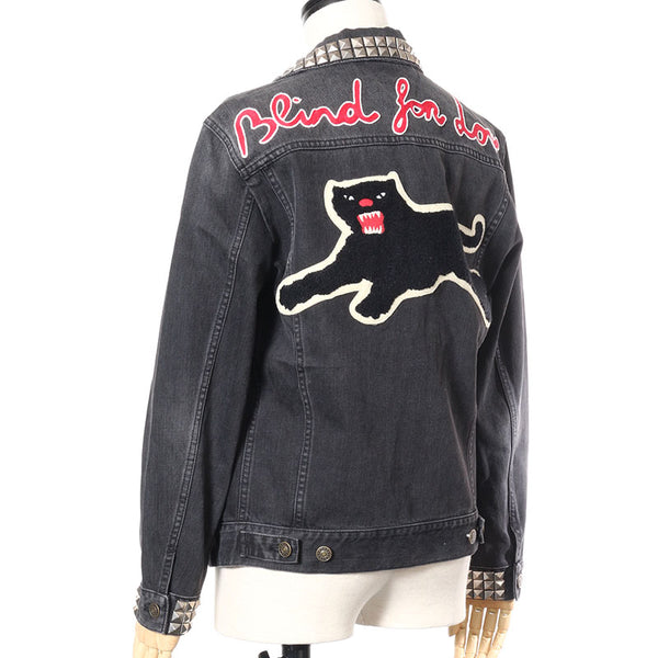 グッチ パンサー ブラック デニム デニムジャケット レディース GUCCI 【中古】