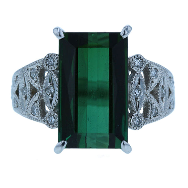 Pt900 プラチナ トルマリン7.86ct ダイヤ0.21ct リング 指輪 レディース 13号 【中古】