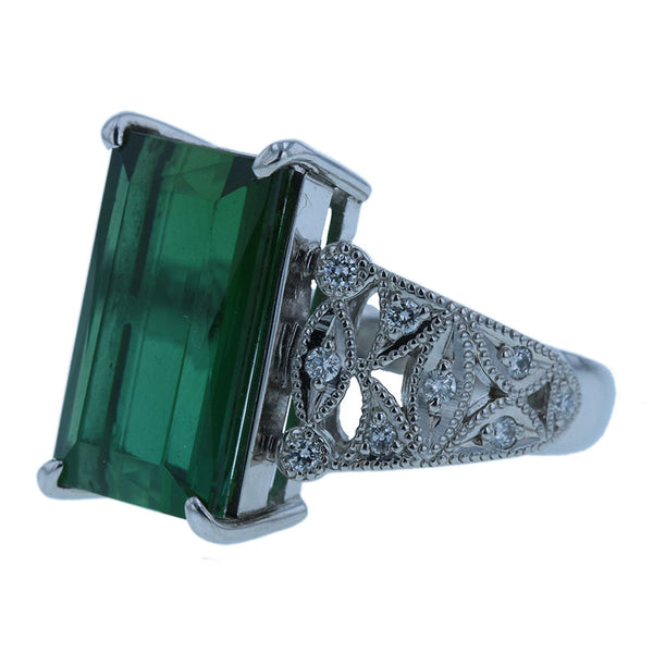 Pt900 プラチナ トルマリン7.86ct ダイヤ0.21ct リング 指輪 レディース 13号 【中古】