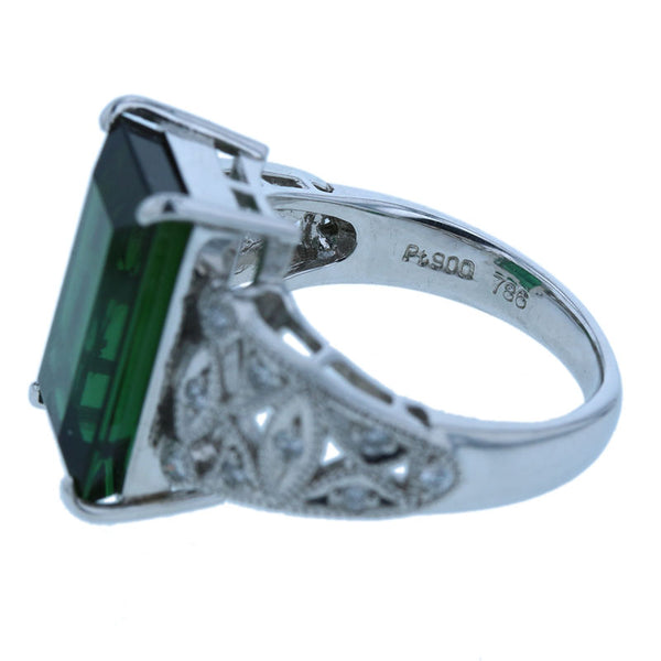 Pt900 プラチナ トルマリン7.86ct ダイヤ0.21ct リング 指輪 レディース 13号 【中古】