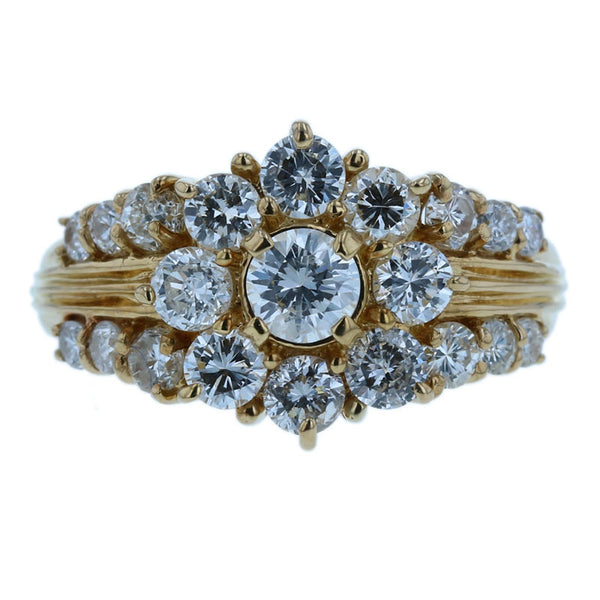K18YG イエローゴールド ダイヤ1.57ct リング 指輪 レディース 12号 【中古】