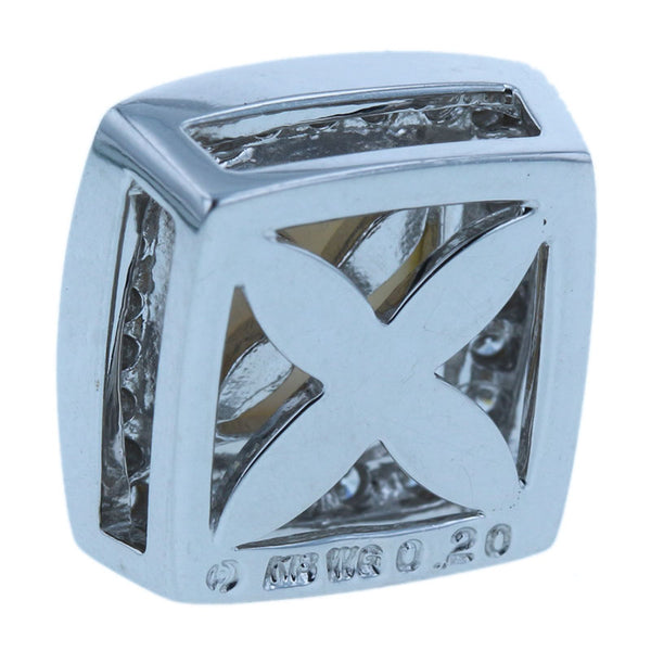 タサキ K18WG ホワイトゴールド シェル ダイヤ0.20ct ペンダントトップ レディース TASAKI 【中古】